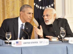 Washington DC: Prime Minister Narendra Modi at the dinner hosted by the President of United States of America (USA) Barack Obama, at the White House, in Washington D.C. on March 31, 2016. (Photo: IANS/PIB)